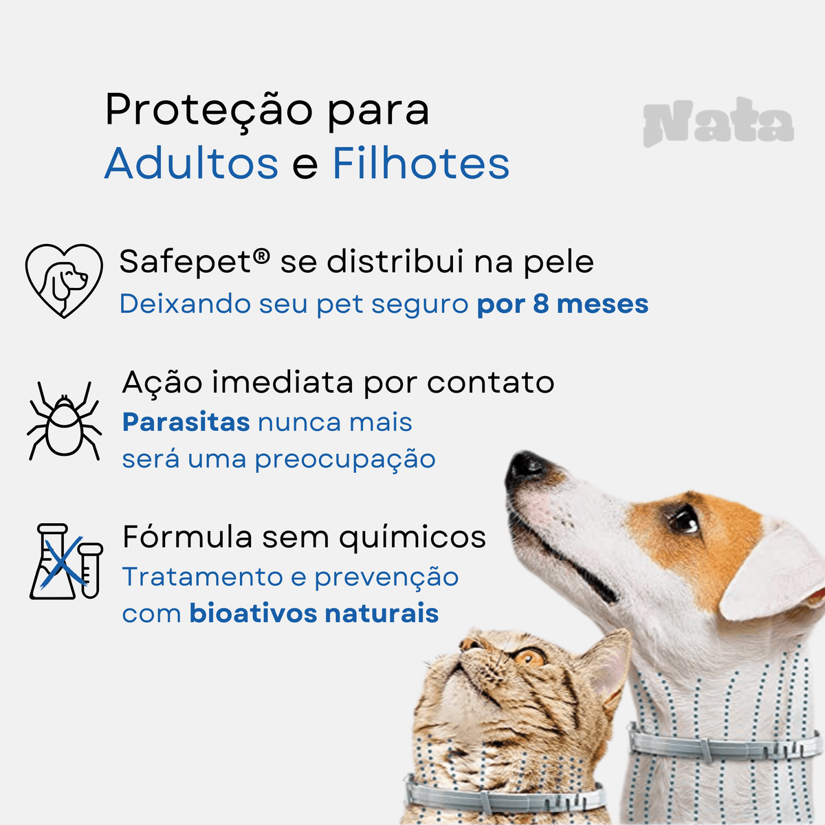 Colar SafePet - Anti Pulgas e Carrapatos [8 Meses de Proteção]